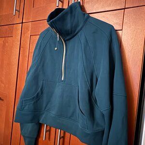 Lululemon Women Sweatshirt Sz XS/S Green INCB / Scuba Oversized Half Zip Cropped